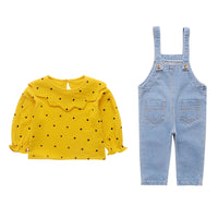 Girls' Bib Suit Spring And Autumn Western Style Korean Version