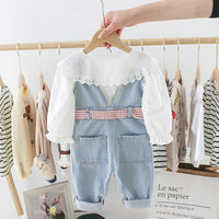 Girls' Bib Suit Spring And Autumn Western Style Korean Version
