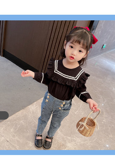 Girls Spring And Autumn Clothes Jeans Girls New Style