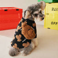 Dog Clothes Autumn And Winter Clothes Plus Velvet Bear Sweater And  Backpack