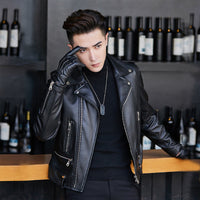Leather Jacket Motorcycle Leather Men's Korean Sheepskin