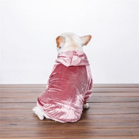 Dense Velvet Dog Clothes Teddy Bichon Pug Fall Winter Casual Pet Hooded Sweater Patel Clothing
