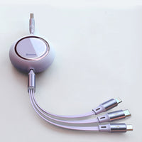 Compatible with Apple , Mobile Phone Car Charging Cable Retractable Mobile Phone Multi-head Multi-function Universal Line