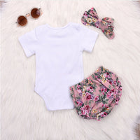 Floral Shorts Butt Romper Three-piece Suit
