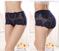 Mid-waist Lace Panties Feminine Transparent Large Size Women's High-waisted Abdomen Seamless Briefs