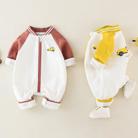 Baby Jumpsuit Spring And Autumn Long-sleeved Pure Cotton New Korean Cartoon Outing Clothes Baby Newborn Romper