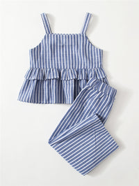 New European And American Girls Striped Suit
