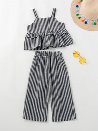 New European And American Girls Striped Suit