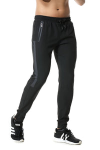 Men's Zipper Pocket Sports Pants, Quick-drying Sportswear