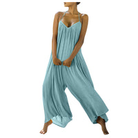 Solid Color One Piece Sleeveless Sports Loose Women's Jumpsuit