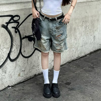 Casual Slim-fit Capri Denim Shorts