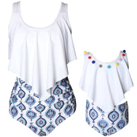 Ruffled Parent-Child Swimwear