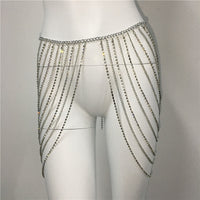 Waist Chain Party Carnival Body Chain Metal Diamond Skirt