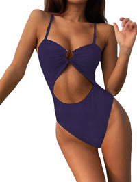 Tube Top Cutout All-In-One Tie-Dye Swimsuit