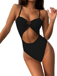Tube Top Cutout All-In-One Tie-Dye Swimsuit