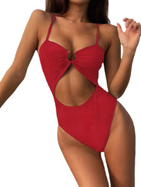 Tube Top Cutout All-In-One Tie-Dye Swimsuit