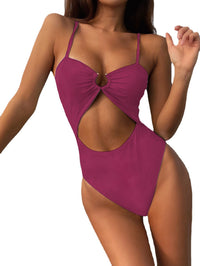 Tube Top Cutout All-In-One Tie-Dye Swimsuit