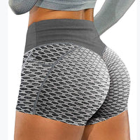 Jacquard Honeycomb Bird Eye Pocket Sports Yoga Fitness Hip Three-Point Pants