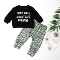 Letter Sweatshirt Leopard Print Pants Baby Set