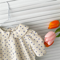Floral Short-Sleeved Blouse Lace-Up Pants Two-Piece Suit