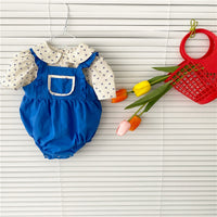 Floral Short-Sleeved Blouse Lace-Up Pants Two-Piece Suit