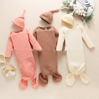 Solid Color Pit Strip Sleeping Bag Long Sleeve