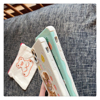 Compatible with Apple , Cute Cartoon Mobile Phone Case Exquisite Embroidery Mobile Phone Case Protective Cover Lens Protection