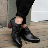 Pointed Toe Shoes Men's Lace-up Men's Korean Style Pointed Toe Shoes