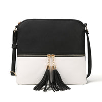 New Style Double Fringe Front Pocket Zipper Diagonal Shoulder Bag Women's Bag Shoulder Bag