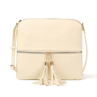 New Style Double Fringe Front Pocket Zipper Diagonal Shoulder Bag Women's Bag Shoulder Bag