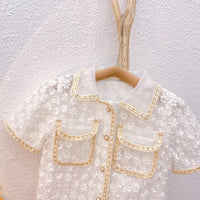 Boy Tong Xiaoxiang Style Ladies Lapel Buttoned Top  Shorts Fashion Suit