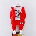 Three-piece Jacket, Long-sleeved Trousers, Cartoon House Print