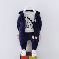 Three-piece Jacket, Long-sleeved Trousers, Cartoon House Print