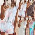 Women Sexy Summer Vest Shorts Suit Pajamas Silk Sleepwear
