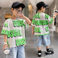 Summer Big Boy Handsome Tops, Children's Summer Clothes, Thin Style, Western Style