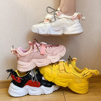 Thick-soled Color-blocking Mesh Sports Student Single Shoes Women