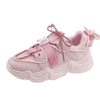 Thick-soled Color-blocking Mesh Sports Student Single Shoes Women