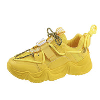 Thick-soled Color-blocking Mesh Sports Student Single Shoes Women