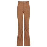 Corduroy Basic Casual Bell Bottom Pants