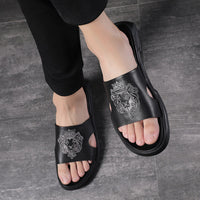 Flip-Flop Summer Top Layer Cowhide Leather Beach Sandals
