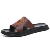 Flip-Flop Summer Top Layer Cowhide Leather Beach Sandals
