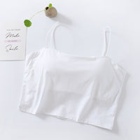 Thin Shoulder Straps Exposed Umbilical With Chest Pad Short Vest Bottoming Tube Top