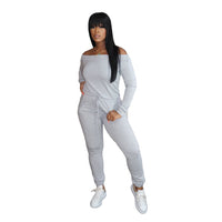 Women's Jumpsuit One-shoulder Long Sleeves