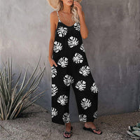 Summer New Style Sling Print Loose Jumpsuit Women