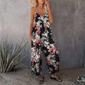 Summer New Style Sling Print Loose Jumpsuit Women