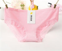 Pure Color Lace Edge Bamboo Charcoal Comfortable Women's Underpants