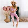 Sexy V Neck Suspender Jumpsuit Casual Tie Dye Homewear