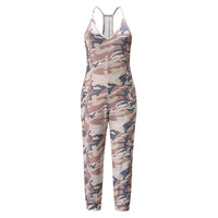 Sexy V Neck Suspender Jumpsuit Casual Tie Dye Homewear