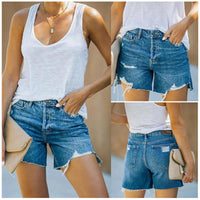 Mid-waist Women's Denim Shorts