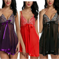 Net Yarn See-through Suspender Nightdress